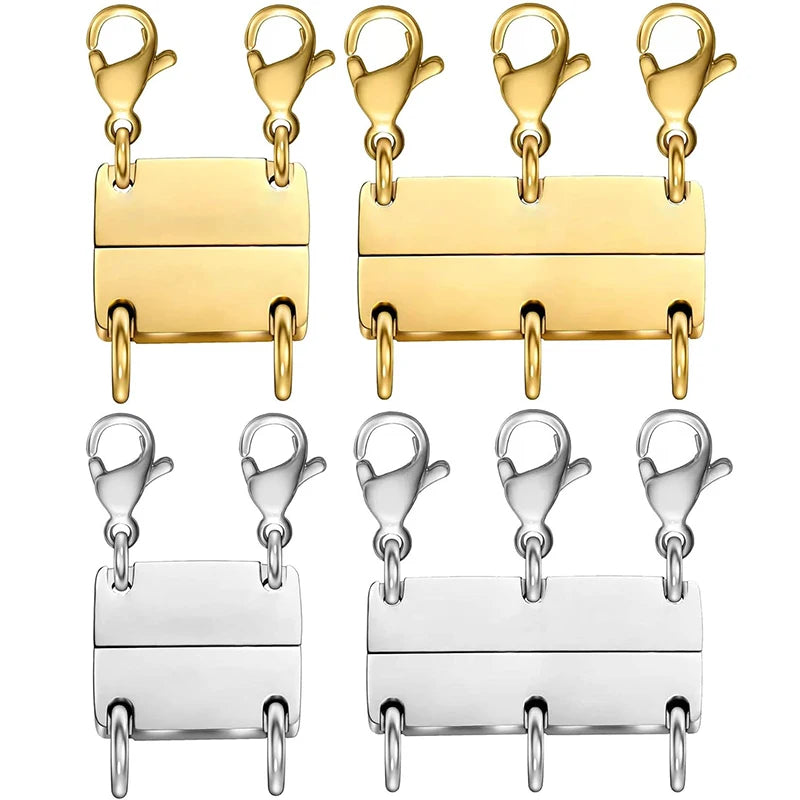 Layered Necklace Clasp 18K Gold and Silver Color Necklace Separator for Layering Multiple Necklace Clasps and Closures for Women Qme