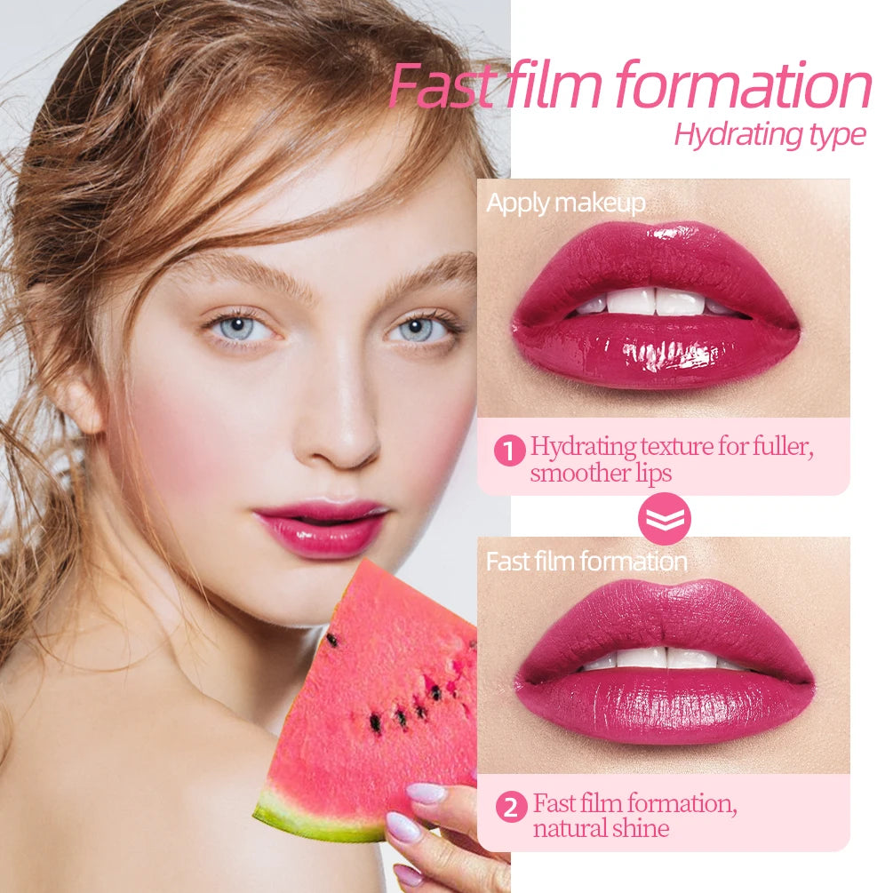 QIBEST Sexy Red Dyeing Lip Gloss Moisturizing Liquid Lipstick Waterproof Long Lasting Mirror Lip Glaze Tint Makeup For Women Qme