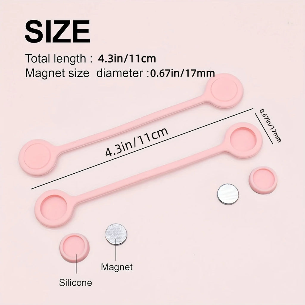 10 magnetic zip ties - reusable USB and headphone storage, suitable for cable organization and reusable zip ties Qme