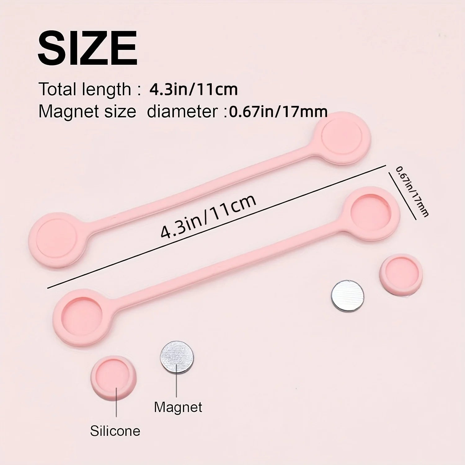 10 magnetic zip ties - reusable USB and headphone storage, suitable for cable organization and reusable zip ties Qme