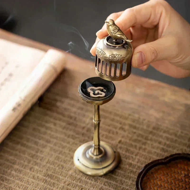 Magpie Hollow Lamp Sandalwood Fragrance Censer Smoking Backflow Incense Holder Tea House Ornaments Study Room Home Decor Qme
