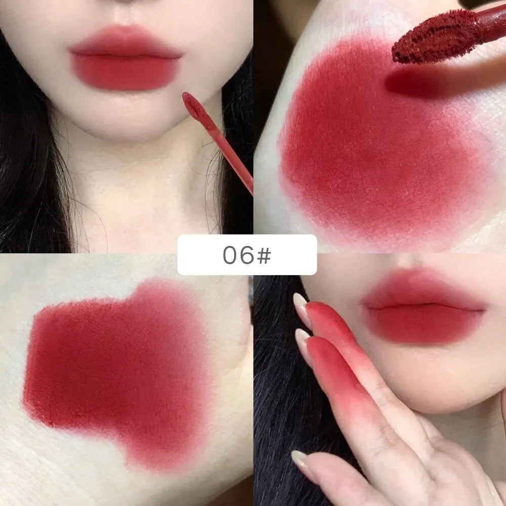 Gege Bear Rabbit Lip Glaze Matte Velvet Clay Long-lasting Non-drying Qme Plum Color GX1075-6