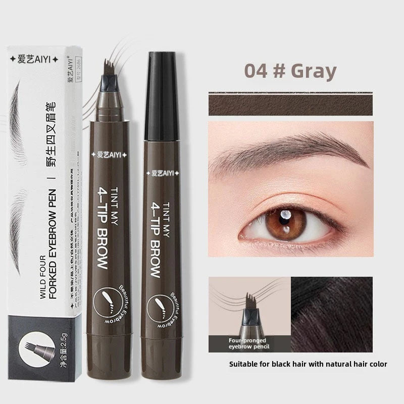 AIYI 4-Prong Eyebrow Pencil Waterproof Microblading Long Lasting Qme 04 Gray