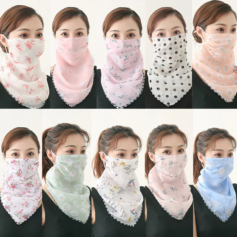 Women Mask Scarf Sun Protection Outdoor Riding Dustproof Cycling Qme