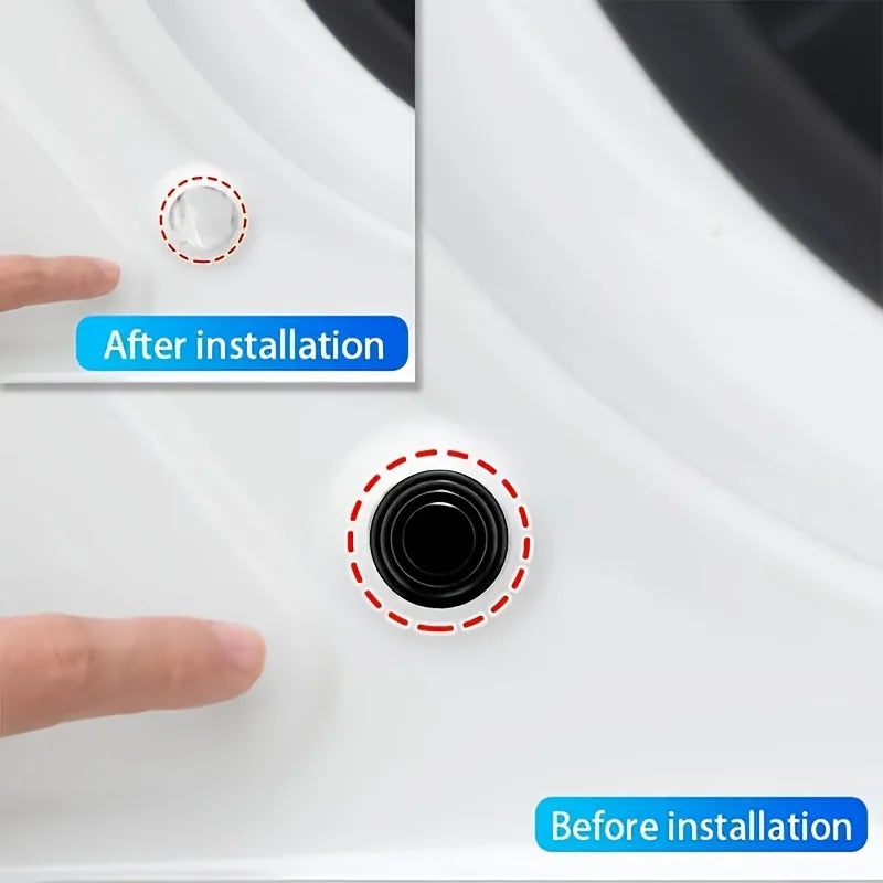 4pcs Car Door Soundproof Pads, Silicone Cushioning Noise Reduction Mats, Self-Adhesive Side Sound Insulation Qme