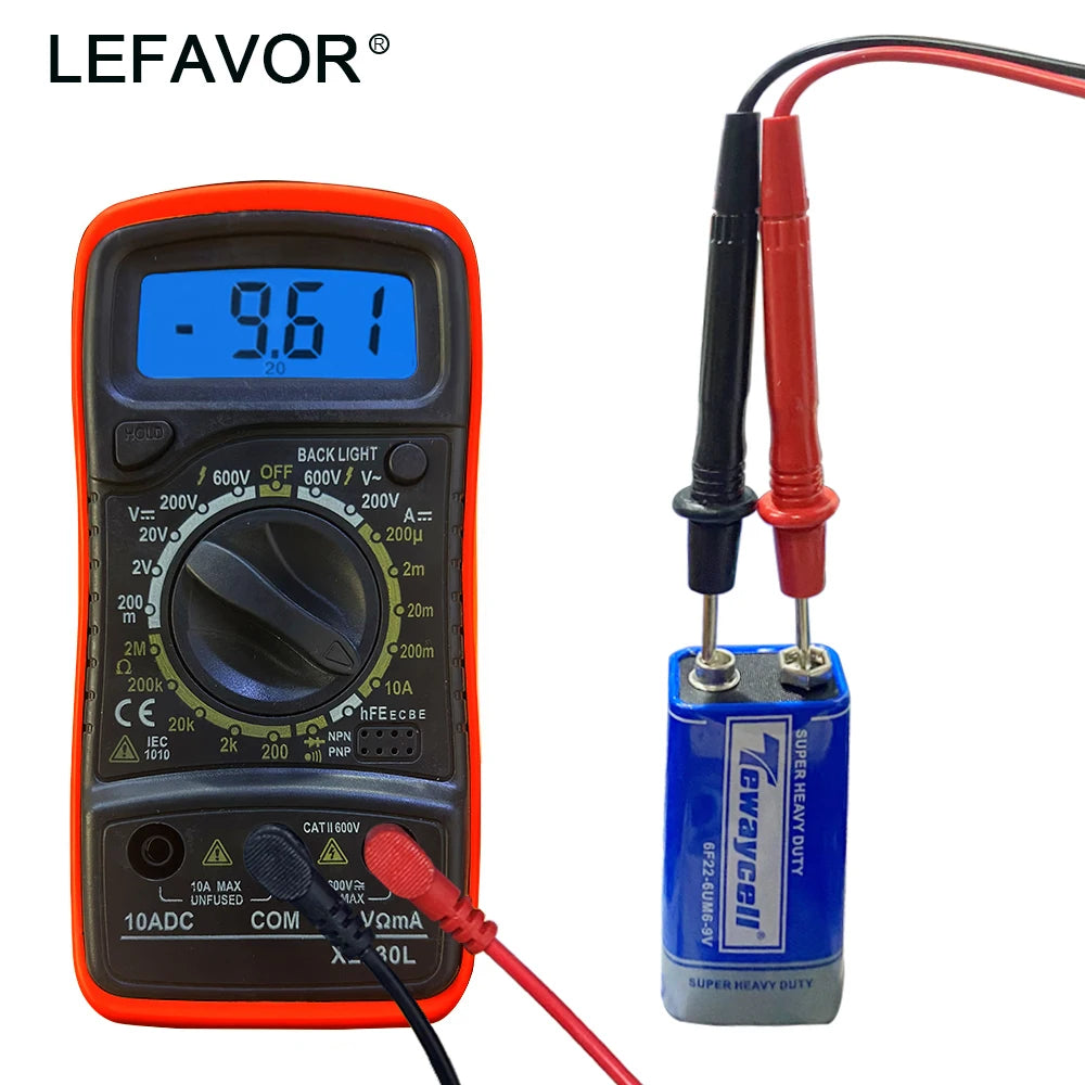 XL830L Handheld Digital Multimeter LCD Backlight Portable AC DC Qme
