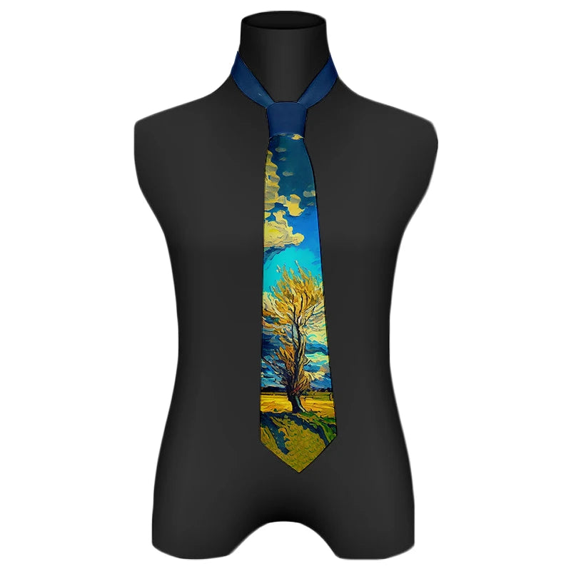 Classic Oil Painting High-quality Printing Novel Tie Personalized Qme