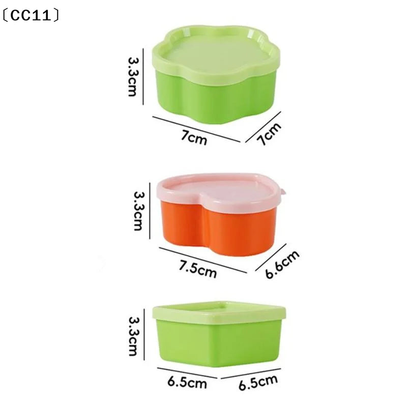Flower Heart Square Shape Lunch Box Plastic Condiment Bottle Ketchup Qme