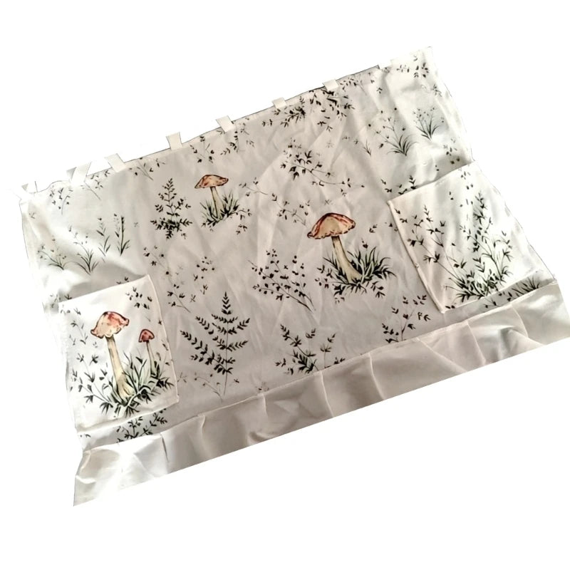 Ruffled Trim Oven Skirt Cover Pocket Ribbon Ties Heat Resistant Qme Pumpkin small size CN