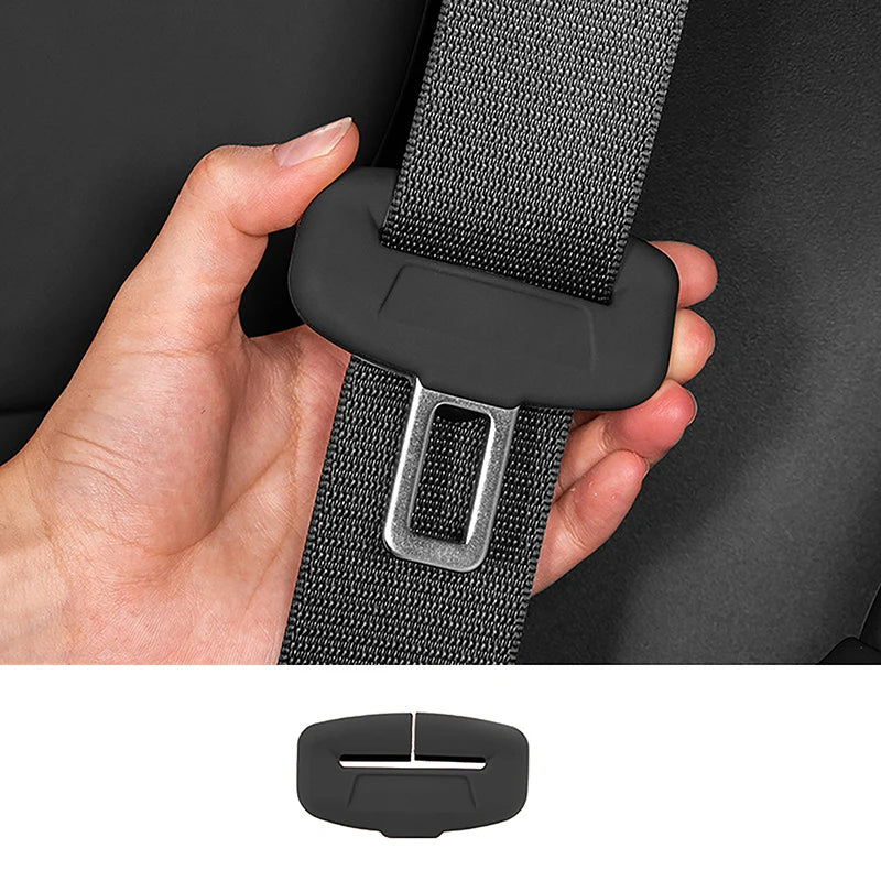 Universal Safety Seat Belt Buckle Covers Scratch Proof Rubber Qme Black