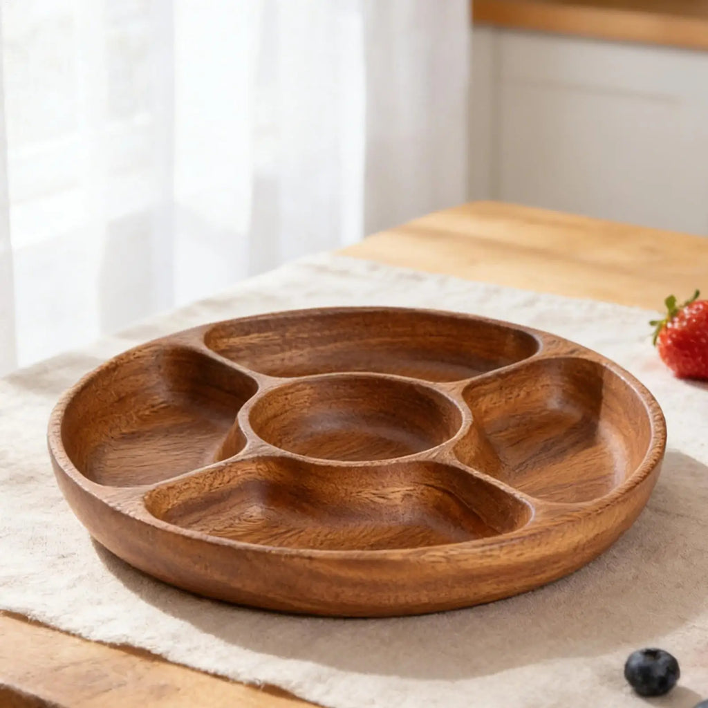 Serving Trays Party 5-Compartment Festive Platter Decorative Tray Qme