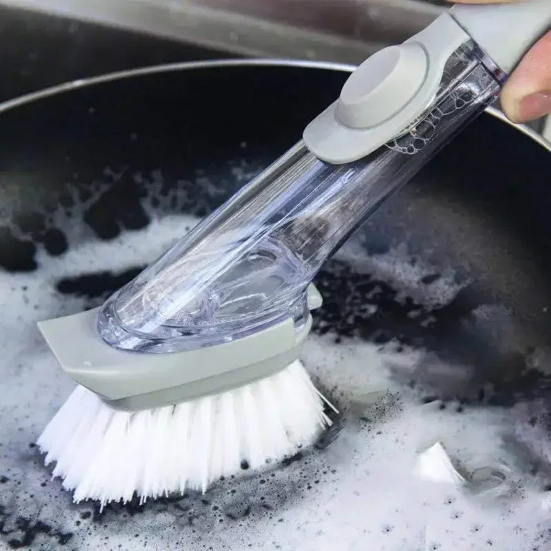 Kitchen Cleaning Brush 1 Long Handle Cleaing Removable Sponge Qme