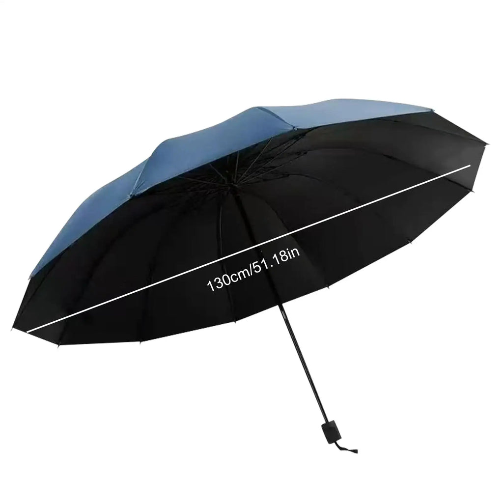 Umbrella Rain Parasol Heavy-duty Shade 12-Rib UV Large Lightweight Qme