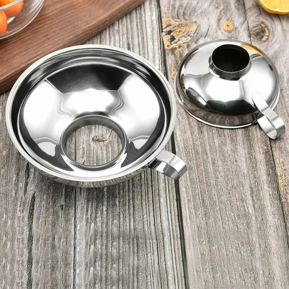 Durable Stainless Steel Kitchen Funnel Large Wide Mouth Design for Home Canning Jam Oil Liquid Pouring Daily Kitchen Use Qme