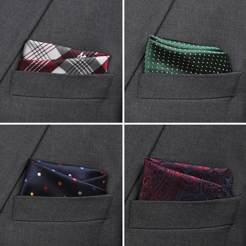 Men Pocket Square Suits Hanky for Men Plaid Handkerchiefs Casual Suit Square Handkerchief Towels for Party Classic Suit Napkin Qme