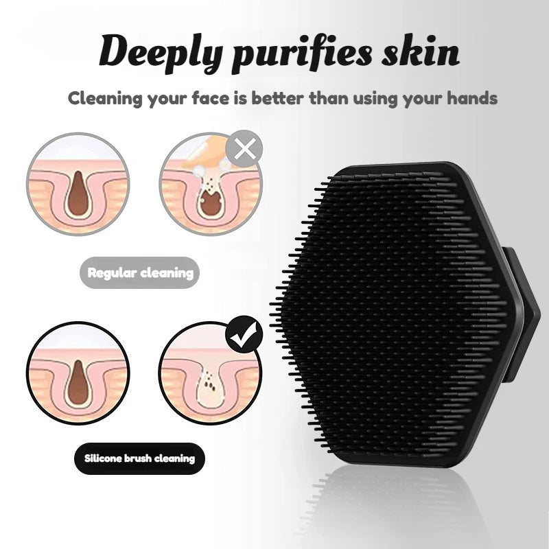 Silicone Facial Cleansing Brush Men Deep Scrub Shave Massage Tool Qme