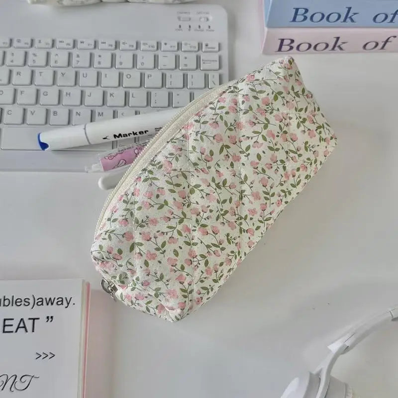 Cute Butterfly Knot Cherry Blossoms Pencil Case Large Capacity Qme A6