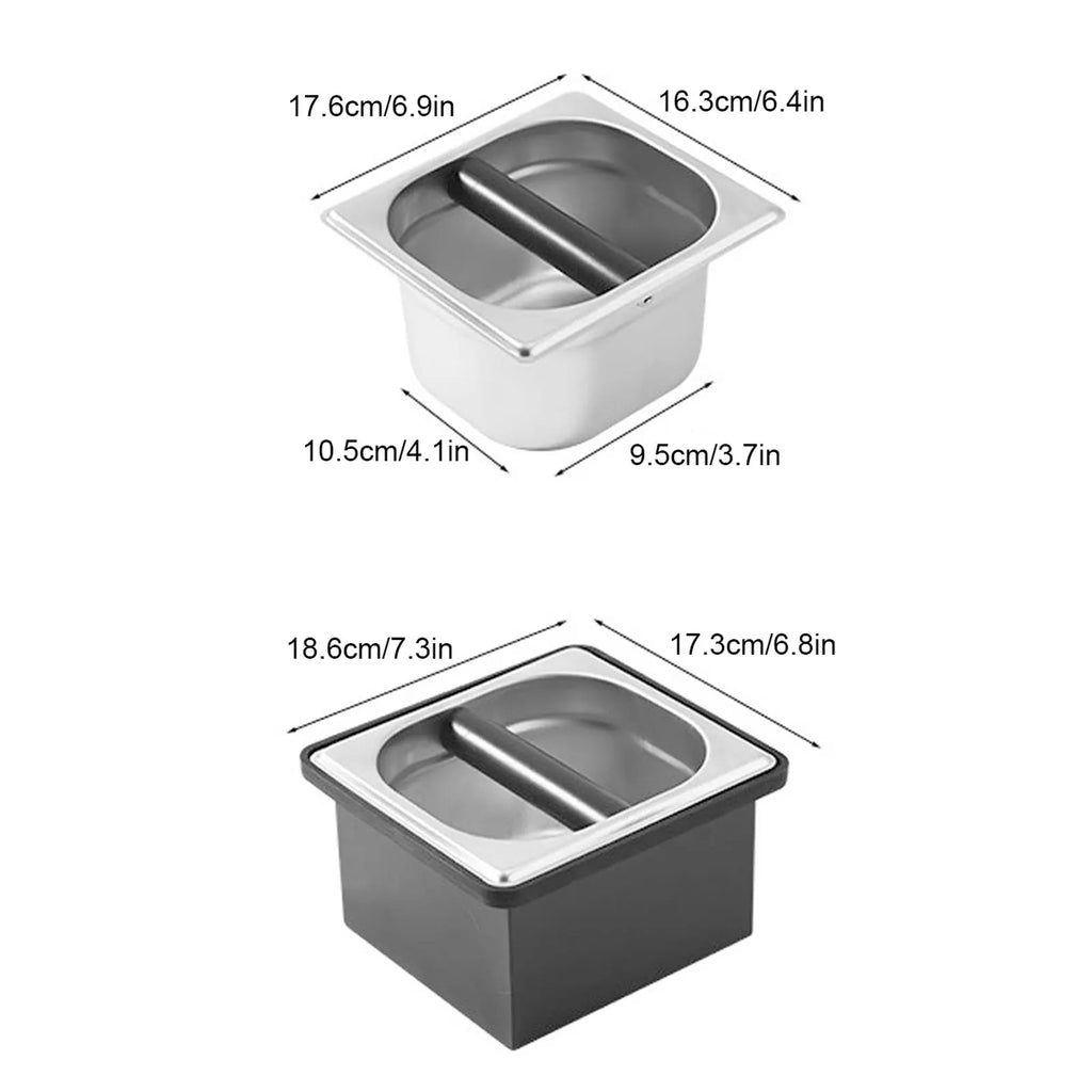Coffee Knock Box Espresso Dump Bin for Barista Coffee Grind Anti-slip Espresso Dump Bin Grind Waste Bin Coffee Grounds Bucket Qme