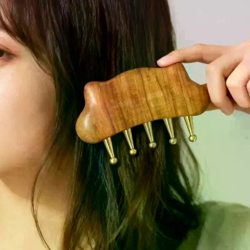 Portable Brass Gua Sha Massage Tool Head Neck Leg Body Meridian Qme