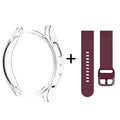 Strap+Case for Samsung Galaxy Watch 6/5/4 40mm 44mm PC Hollow Bumper for Galaxy Watch 4/6 Classic 42mm 46mm 43mm 47mm Band+Cover Qme Tr-WineR Galaxy Watch 4 44mm