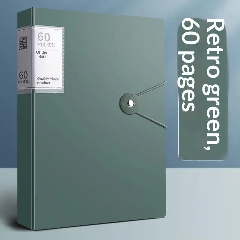 PP Transparency Waterproof Insert Brochure 60 100 Pocket A4 File Qme Green 100 Pocket
