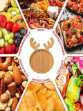 Reusable Christmas Wooden Tray Deer Antler Shaped Coasters Suitable Qme fawn