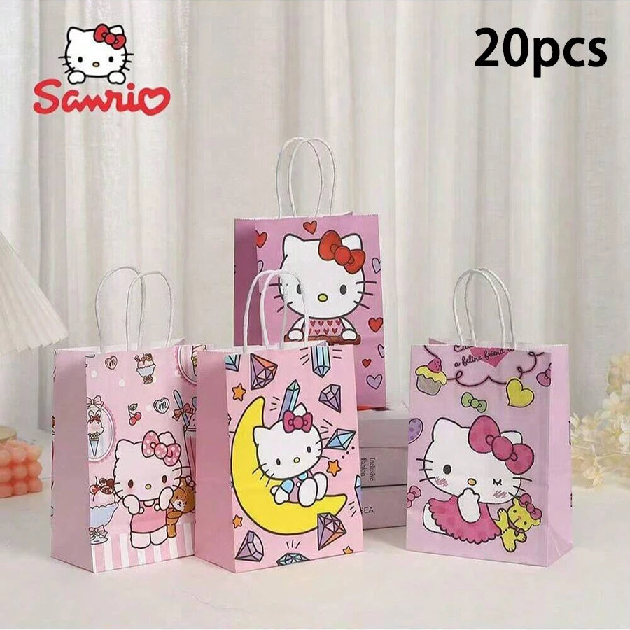 Sanrio Hello Kitty Bags Cute Cartoon Design Extra Large Capacity Qme Random 20pcs 20cm*15cm