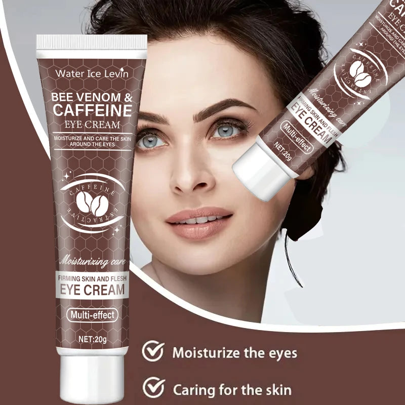 Natural Caffeine Intensive Moisturizing and Firming Eye Cream 20g, for Puffiness and Dark Circles Use It to Lift the Eye Area, Reduce Wrinkles and Signs of Aging, and Achieve a Light Beige, Relaxed Look. Qme