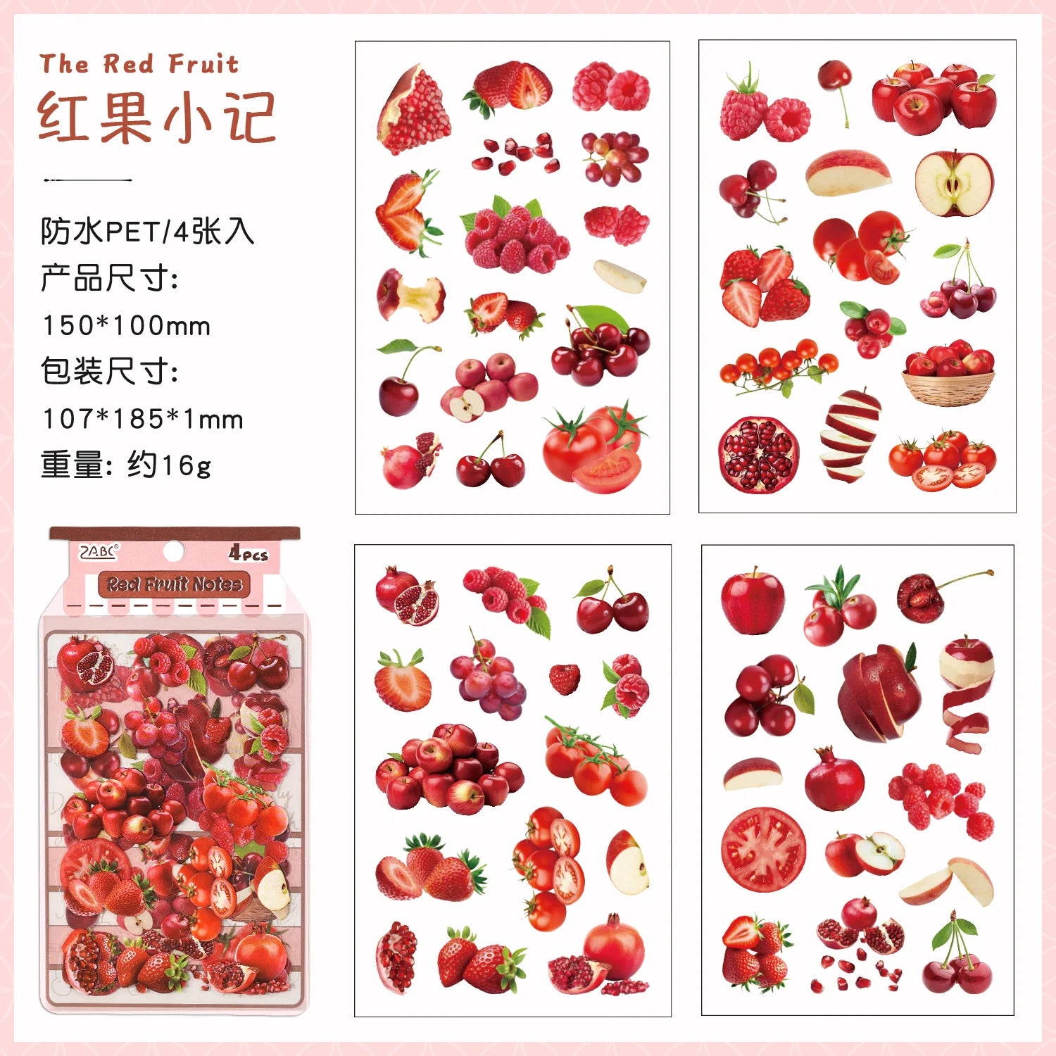 4Pcs Orange Strawberry Fruit Series Die cut Adhesive Sticker Journal Japanese stationery Decoration Scrapbook Diary Cute Sticker Qme B