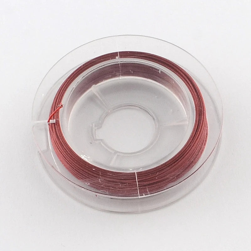 PandaHall 10 Rolls Nylon Coated Stainless Steel Tiger Tail Wire 0.38mm & 0.45mm, Rustproof for Beading Jewelry Making Supplies Qme FireBrick 0.45mm