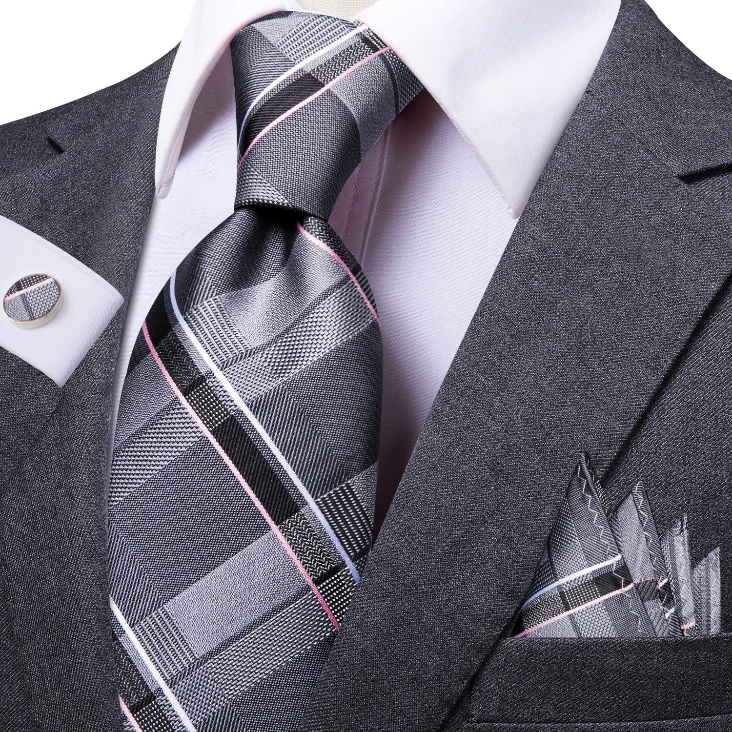Men's Tie Pocket Square Colorful Striped Business Collection Formal Qme DPT-LDSN0032