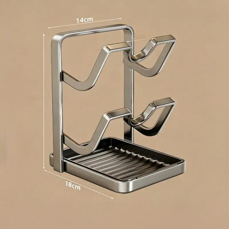 Pot Lid Storage Rack Kitchen Counter Organizer Countertop Removable Qme A1