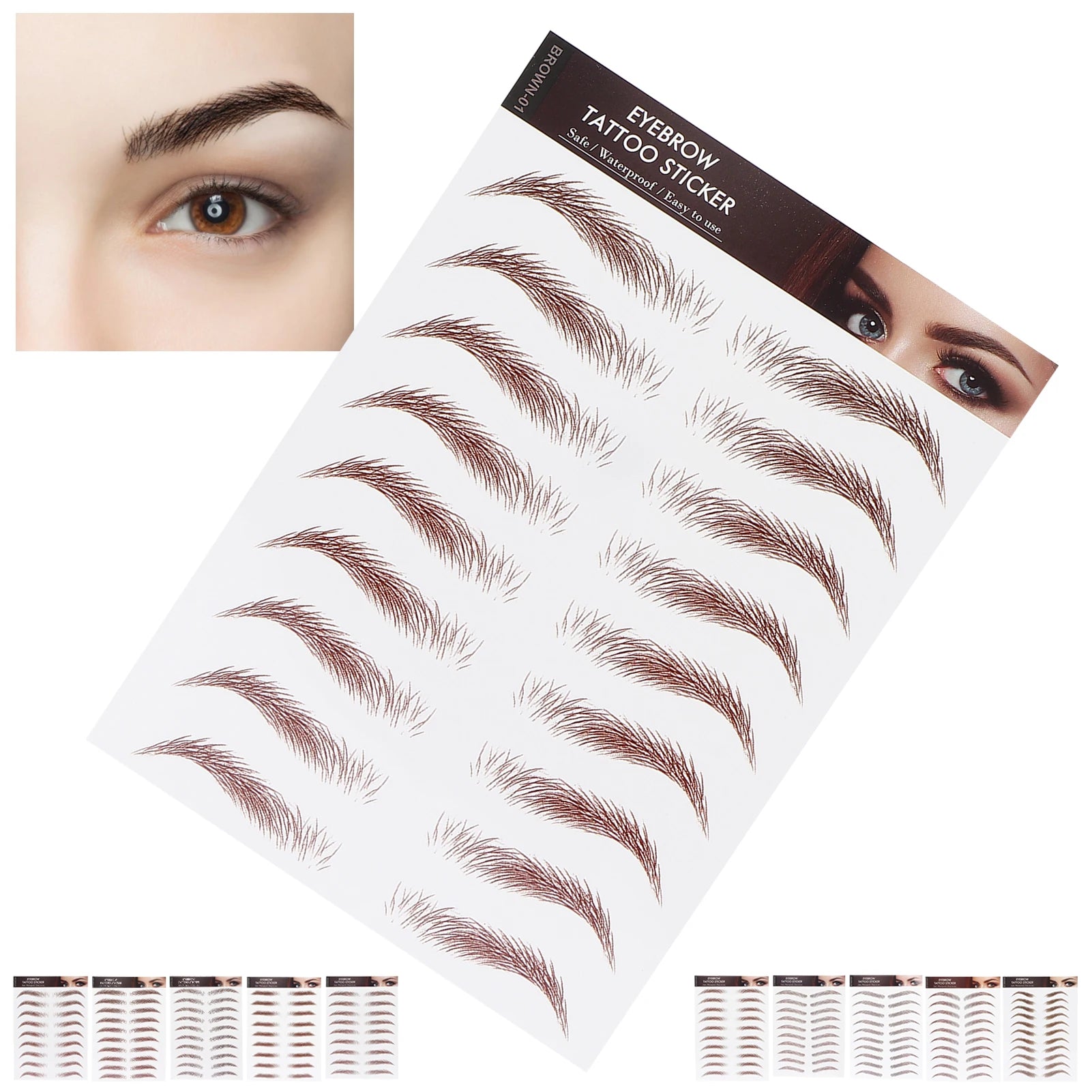 Professional Waterproof Eyebrow Tattoo Sticker Eyebrow Transfer Sticker for Women Lasting Eyebrow Tattoo Sticker Eyebrow Sticker Qme