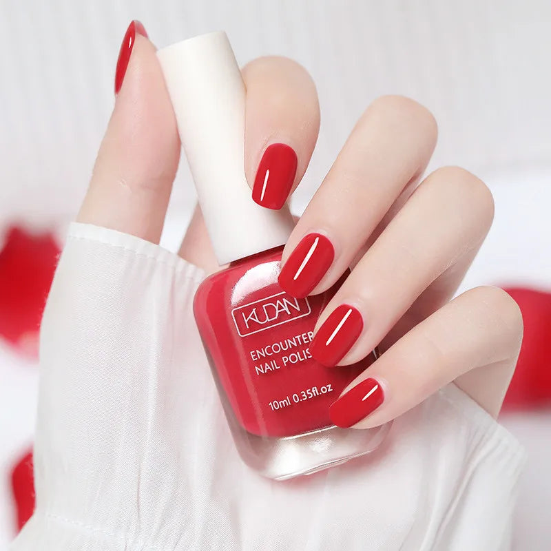 10ml Water-based Nail Polish Long Lasting Tearable Quick Dry No Bake Semi-permanent Varnish DIY Fashion Manicure 40 Color Qme 25