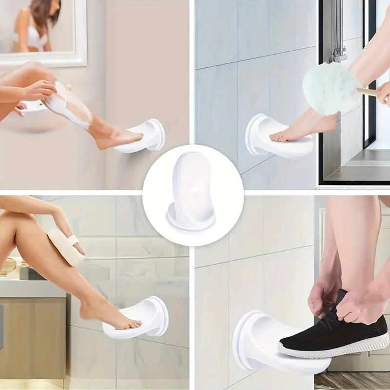 1 Shower Tripod, Wall Mounted Footstool, Bathroom Shower Pedal, Plastic Shower Pedal with Suction Cup, Bathroom Accessories Qme