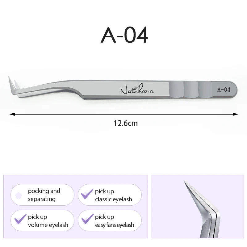NATUHANA Anti-static Straight Eyelash Extension Tweezers Industrial Qme A-04