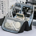 Student Stationery Bag Looking Large Capacity Pencil Case Simple Box Qme Black