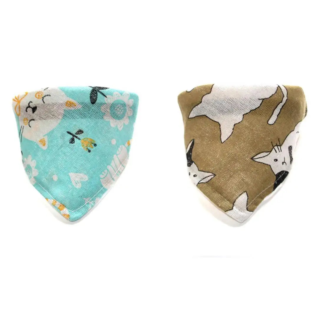 B Adorable Triangle Pet Drool Bib Without Collar Water Absorbing Reusable Cloth Practical Feeding Bib For Dogs And Kittens Qme 2pcs Flower Cat XL