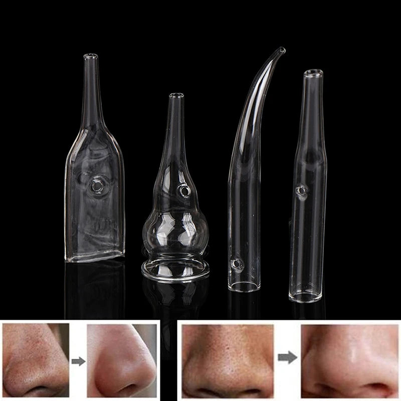 4-Style Blackhead Removal Glass Pipes Facial Pore Cleansing Vacuum Qme