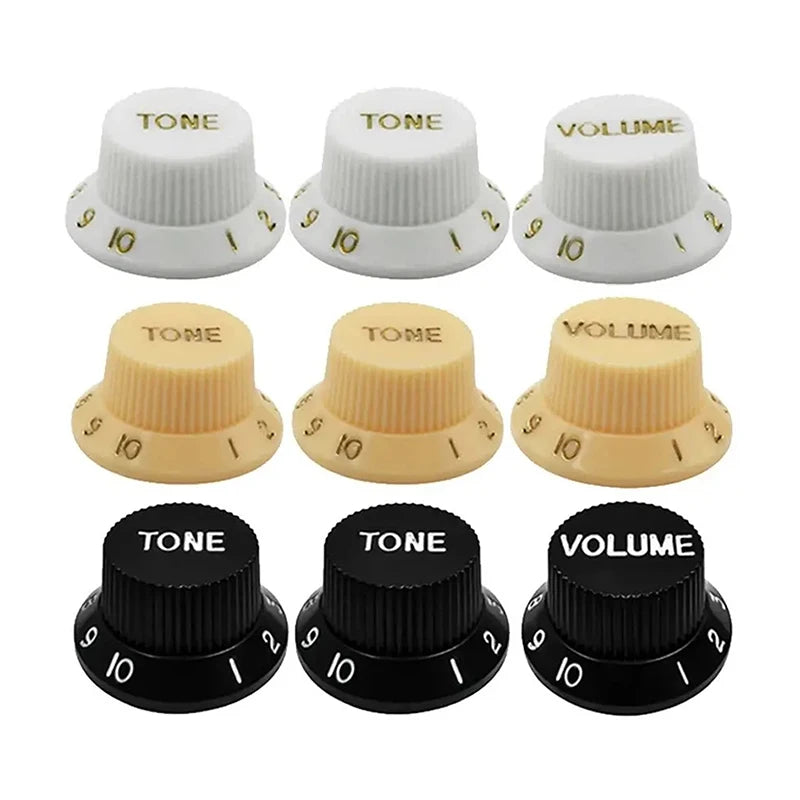 Plastic ST Guitar Knobs 2T1V Volume Tone Control Hat Caps Buttons Qme