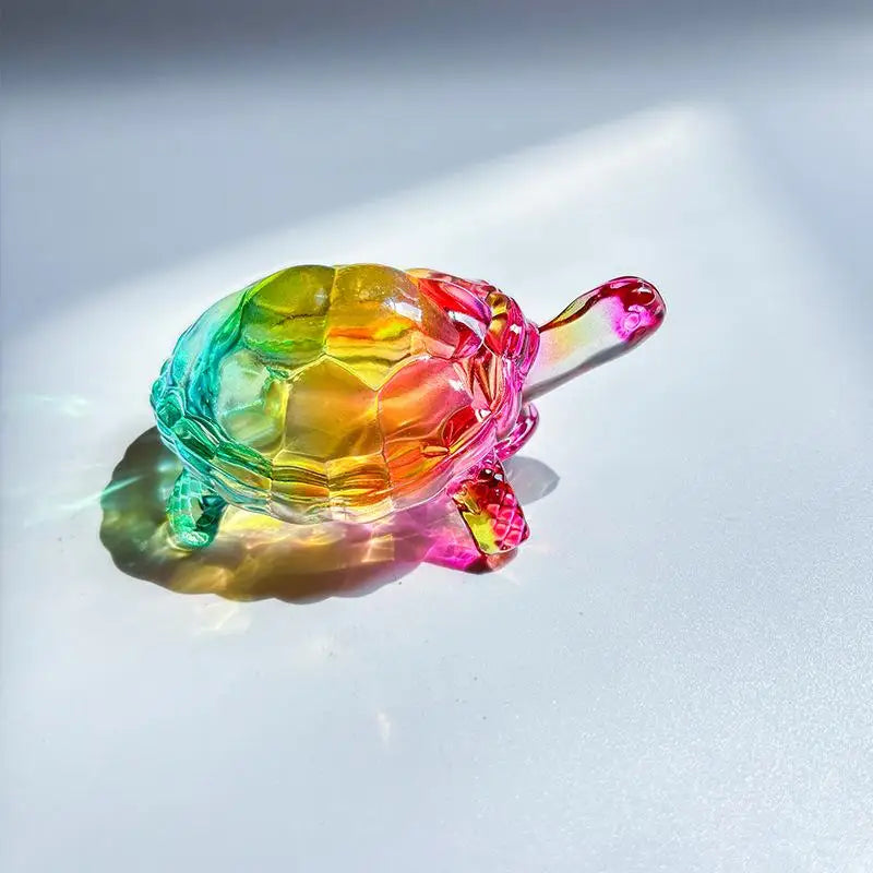 Glass Simulation Small Turtle Ornaments Glass Golden Turtle Home Fish Tank Landscaping Auspicious Decorations Qme A3