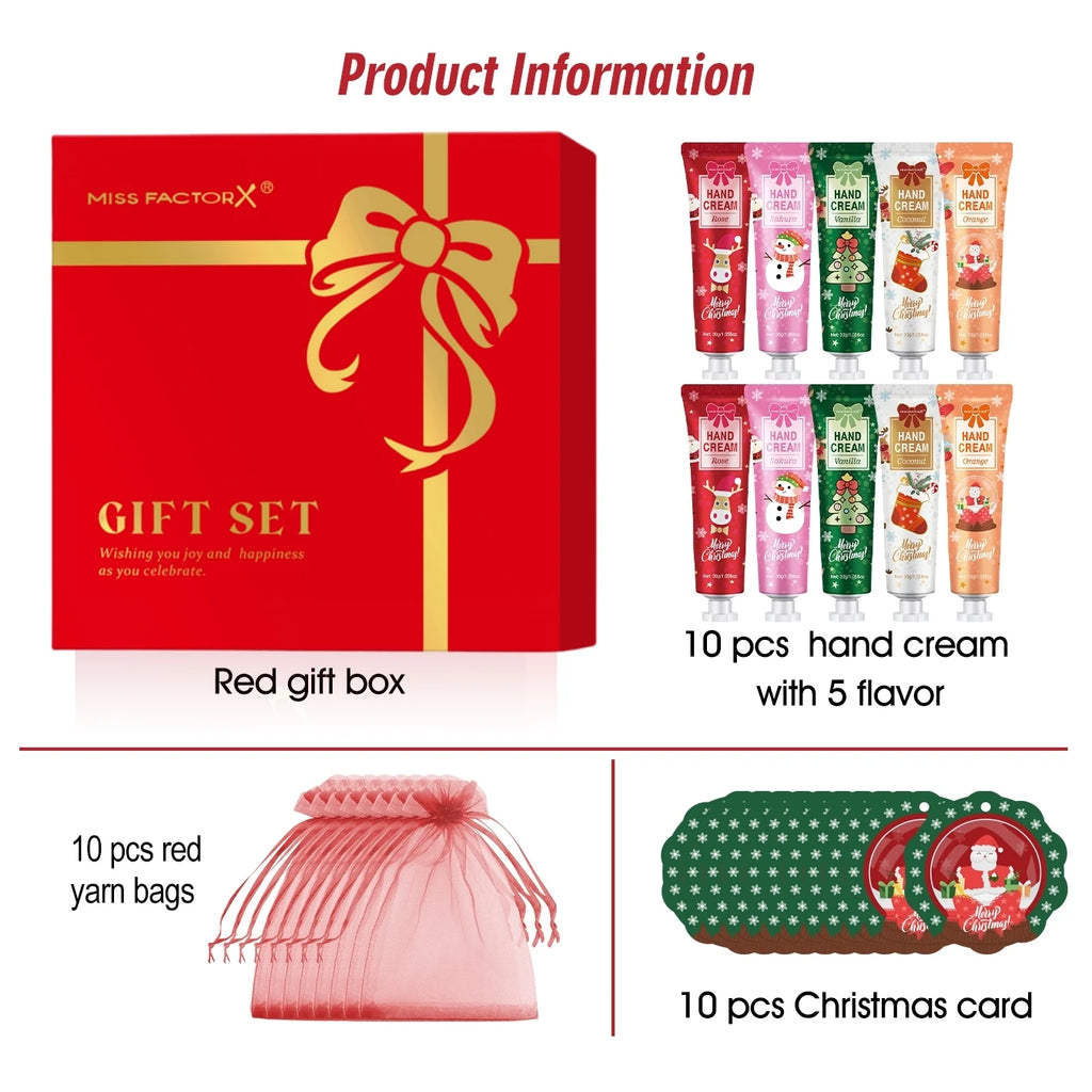 30PCS/Box Christmas Gift Box, Hand Cream in Bulk, Smooth Hand Skin, Christmas Cards and Gift Gauze Bags, Gifts for Women Qme 30PCS gift in bulk