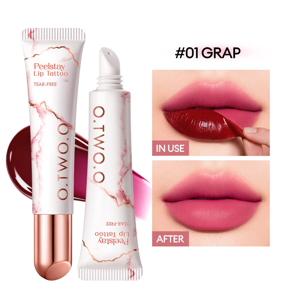 O TWO Peel-off Lip Stain Lipstick 48H Color-lock Highly Pigmented Qme 01 Grape China Mainland