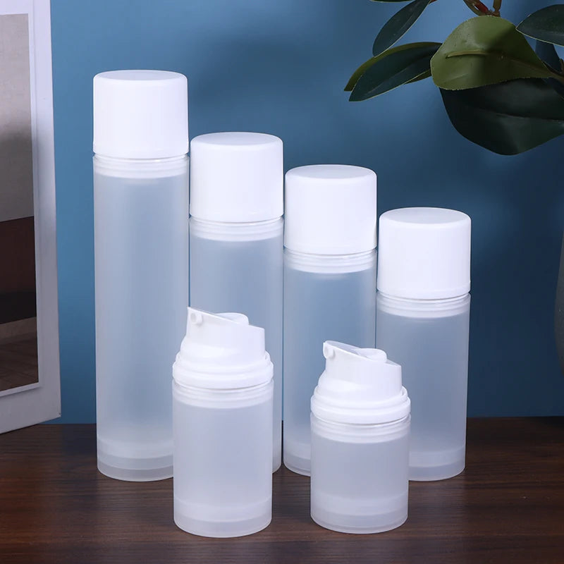 30- Frosted Travel Pump Bottle Dispenser Empty Lotion Bottles Qme