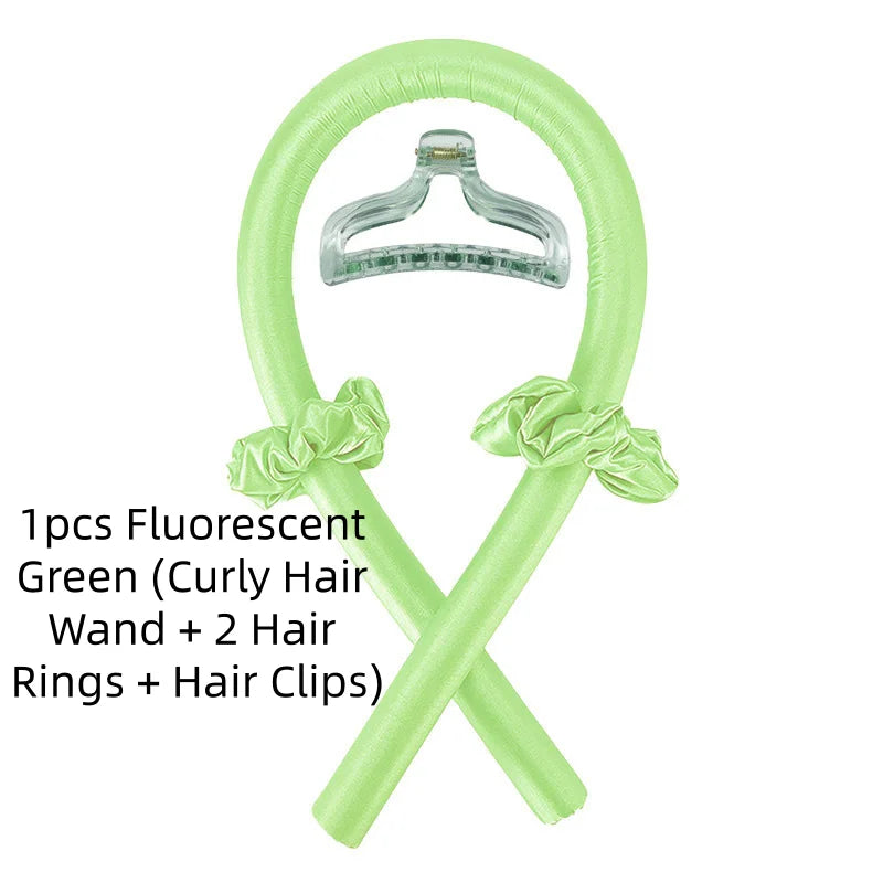 1/3/5pcs mix Woman Foam Heatless Curling Rod Headband Make Hair Soft Shiny Hair Curler Iron Hairdressing Big Wave Curling Qme 1pcs fluorescent