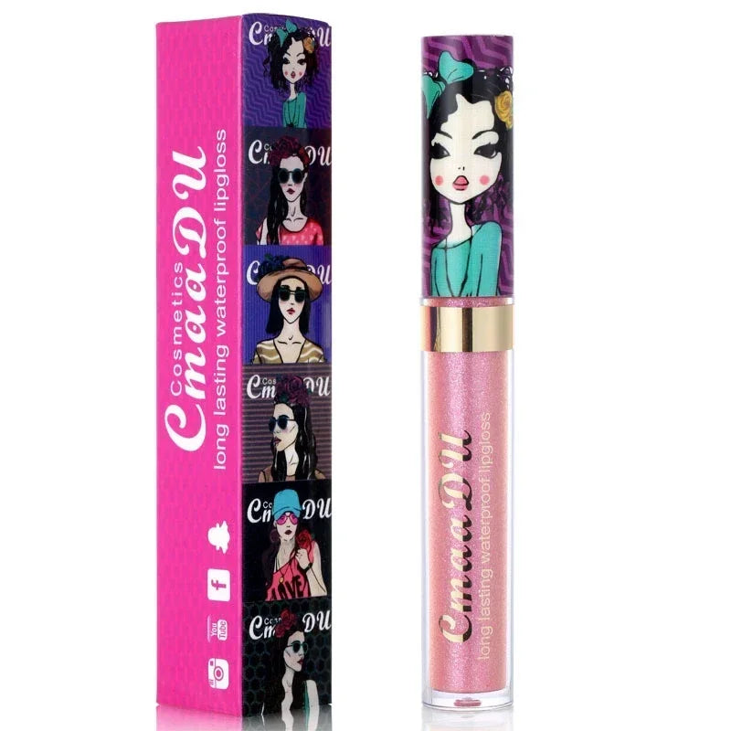 Gold Flash Liquid Lipstick Shimmer Lip Gloss Beauty Girl Diamond Glitter Lip Tint Waterproof Long Lasting Lipsticks Makeup Qme