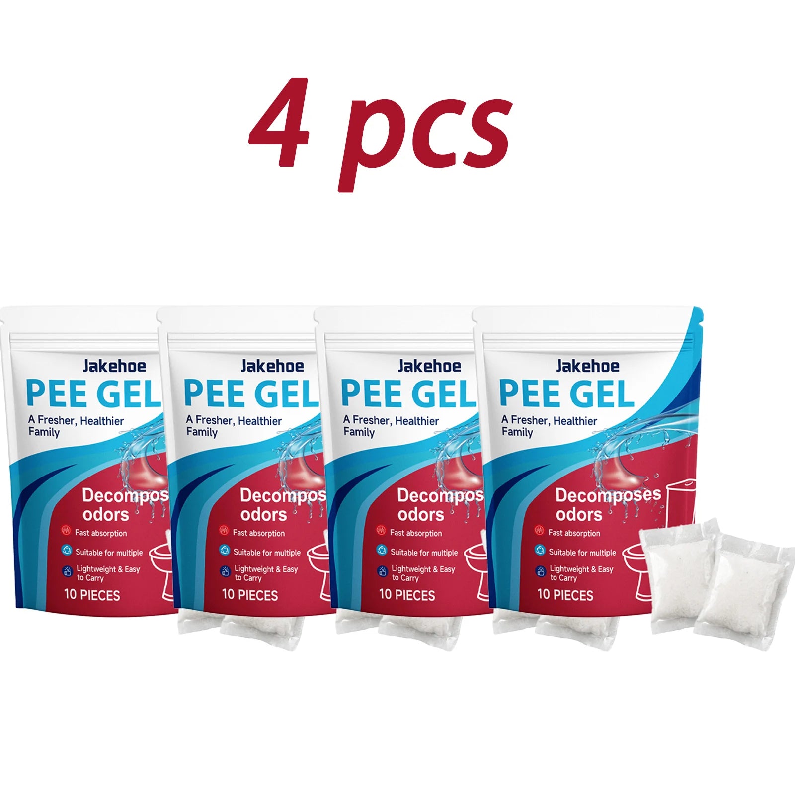 Pee Gel Urine Solidifier Packs Eliminates Urine Odors Fast-Acting Absorption Camping Travel Sanitary Solution Absorbent Powder Qme 4 x 10pcs Boxed