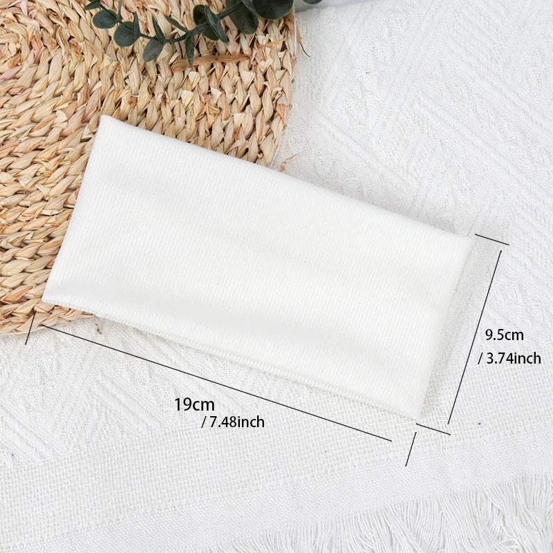 Women Elastic Solid Sports Headbands Running Fitness Yoga Hairbands Qme