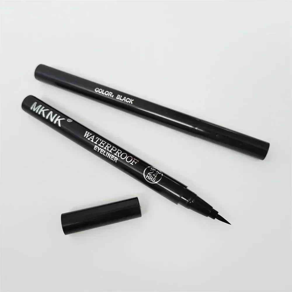 1/2 PCS Black Quick-Dry Eyeliner Pencil - 24H Lasting Smooth Matte Waterproof Anti-Smudge Liquid Eyeliner Makeup for Eyes Qme