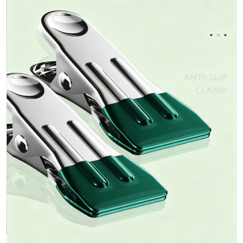 10 Clips Stainless Steel Sock Clip Pace-Saving Arc Sock Drying Rack Windproof Non-slip Clothes Rack Underwear Clip Towel Hanger Qme